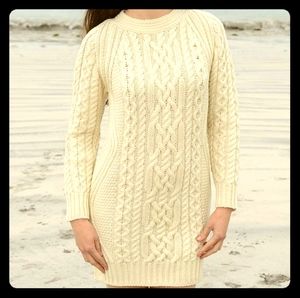 100% Merino Wool Irish Sweater Dress/Tunic